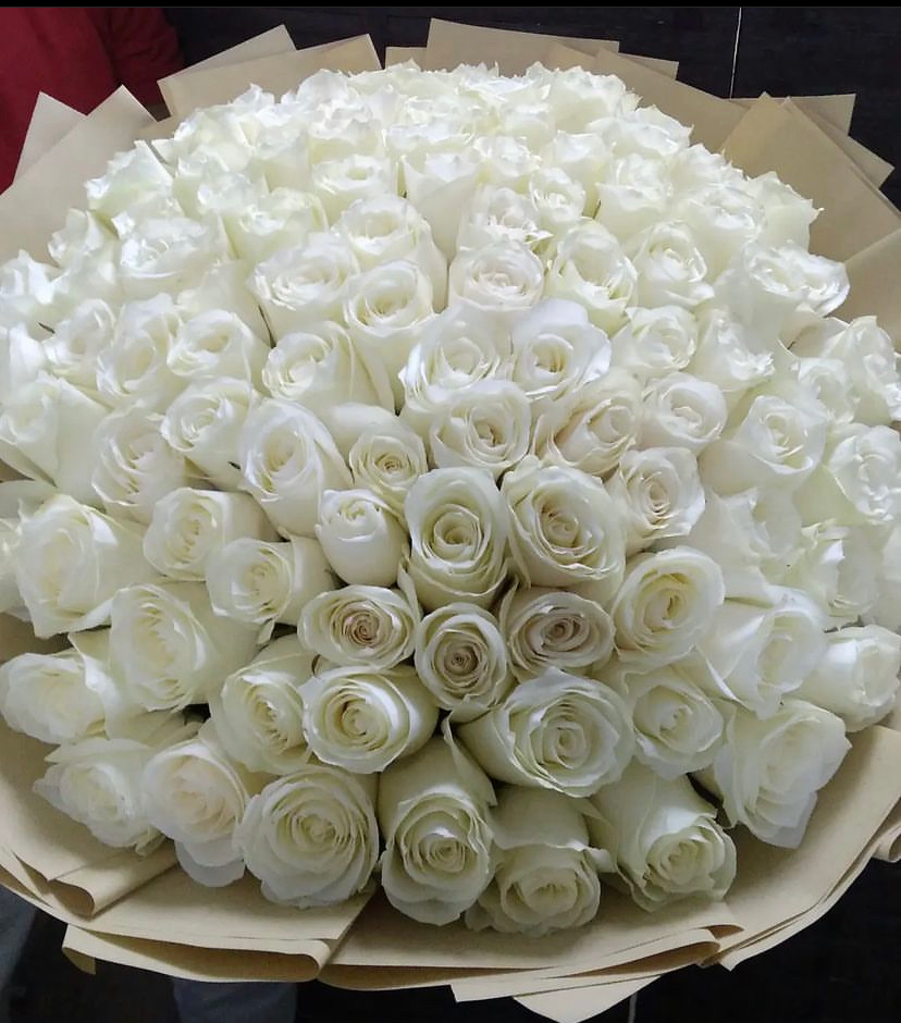 White roses bouquet