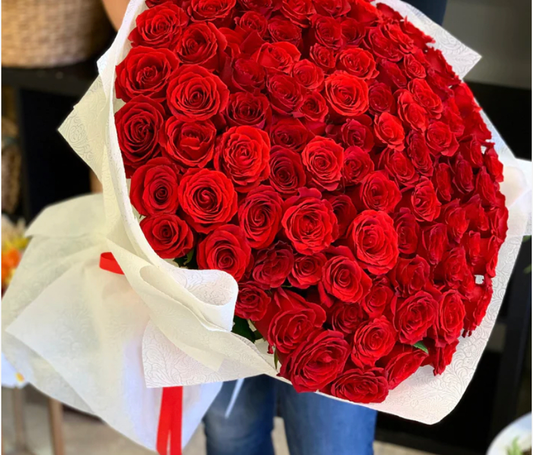 100 Red Roses Bouquet